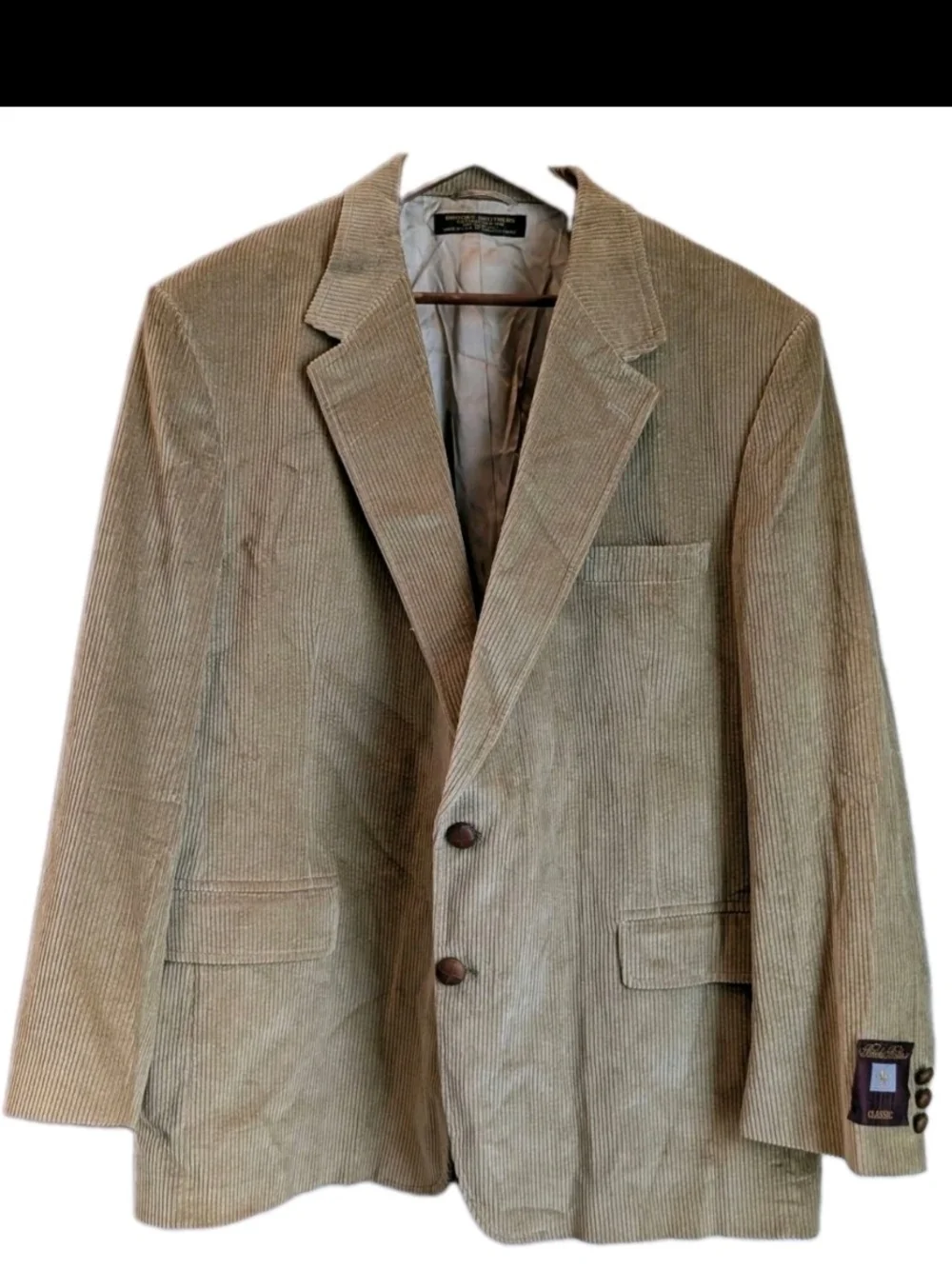 VTG Brooks Brothers Blazer Mens 48R Brown Corduroy Made In USA Sport Coat Union
